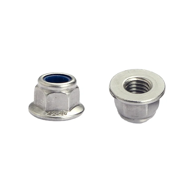 Нержавеющая сталь 18-8 супер дуплекс безопасный 2205 2507 A286 904L Inox AISI 304 316 шестигранный фланец нейлоновая вставка самоблокирующая гайка DIN6926