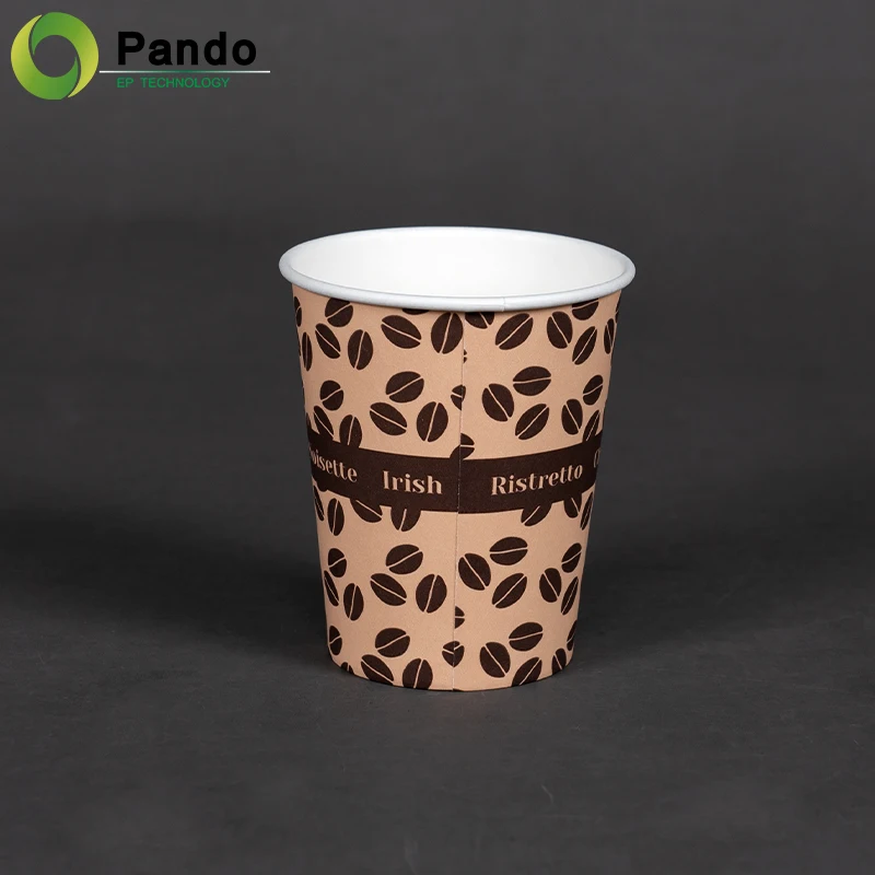 Hot Sale Coffee Vending 6oz Single Wall Print Logo Disposable Milkshake Paper Cup