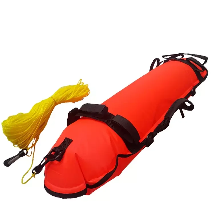 Spearfishing Torpedo Buoy Diving Inflatable Signal Buoy, Diving Torpedo Buoy Spearfishing Buoy with Flag