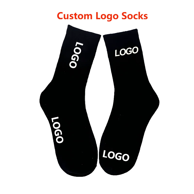 100% Organic Cotton Sports Custom Logo Design Socks Unisex Women Men Embroidery Custom Sock