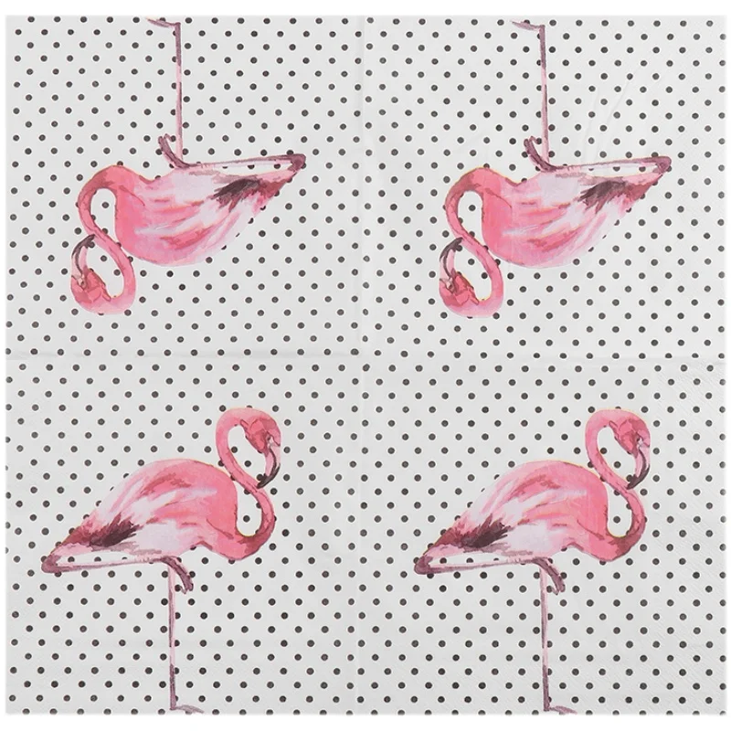 Wholesale Virgin Wood Pulp flamingo Animal Picture Embossed Disposable Table Napkin Paper