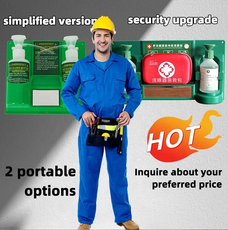 Portable Emergency Eyewash Station Comes with two 500ml sodium chloride irrigation solution 0.9%