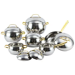 Kitchen Cooking Pots 12 pcs Casserole Stainless Steel Cookware Set