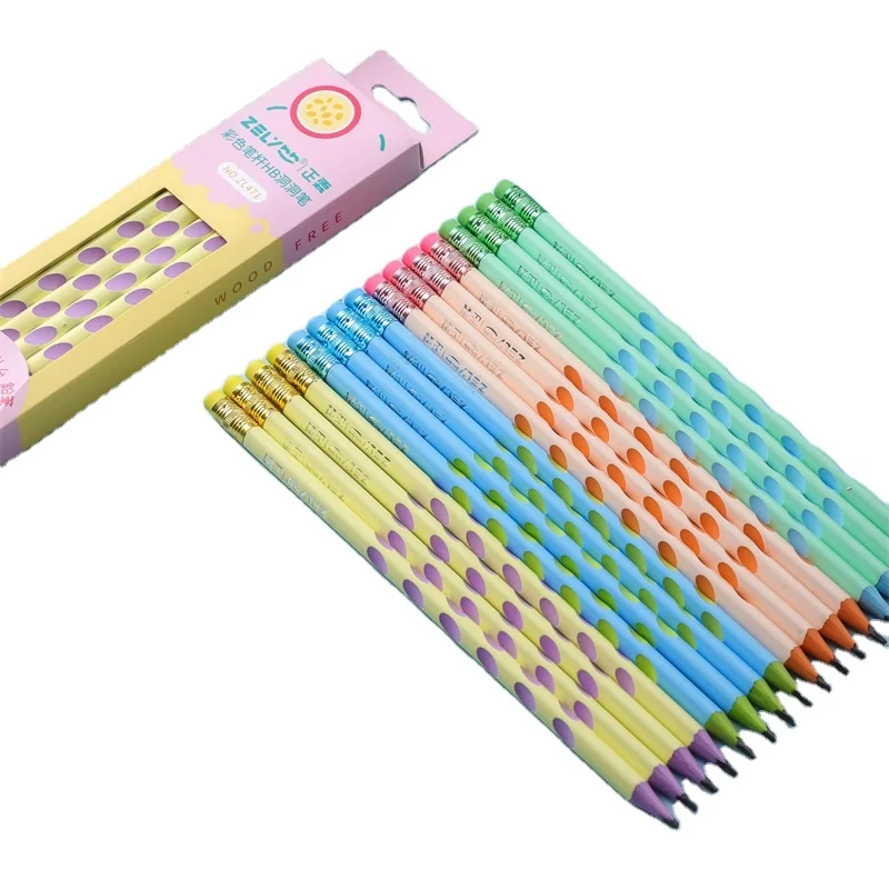 Wholesale Standard Size Custom Logo Printed 12pcs Natural School Wooden free Gift HB 2B Lead Pencils