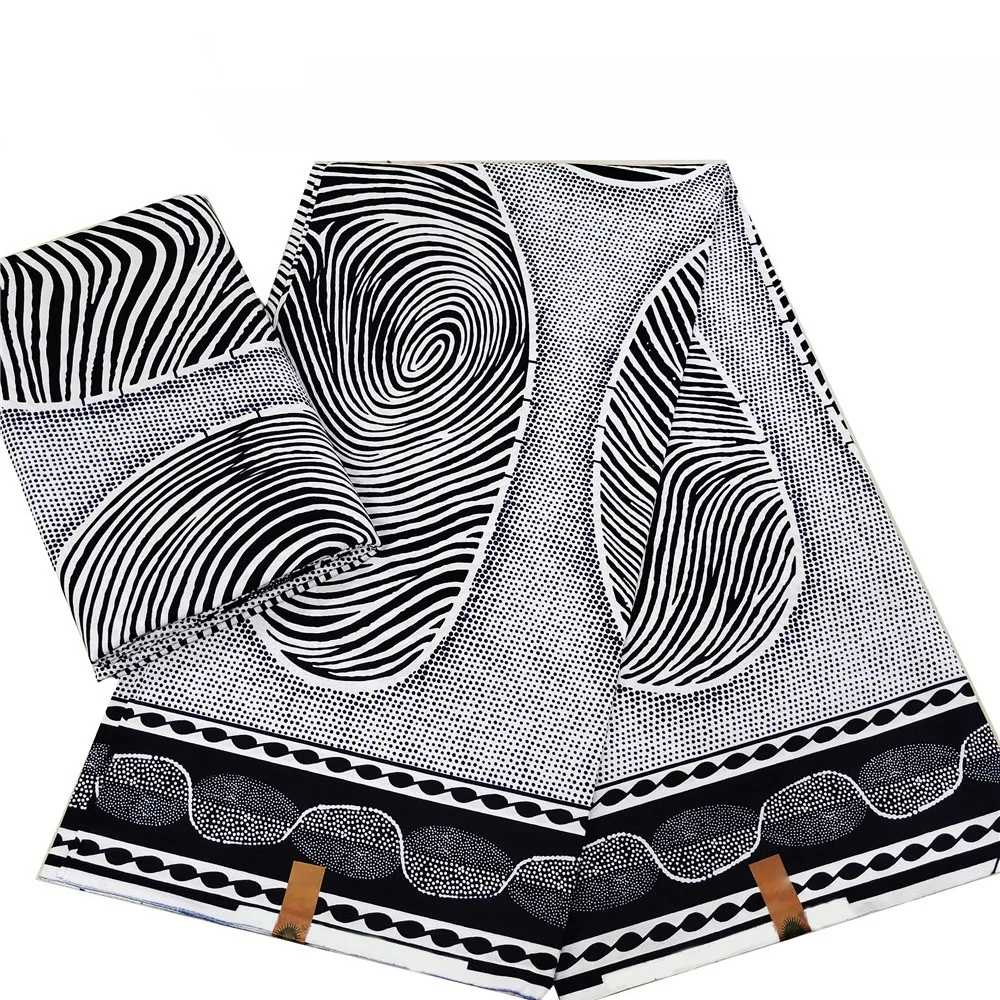 ACI Wholesale Cheap Indonesia Batik Fabric Best Quality Wax Printed Cloth Soft Real Cotton Wax 6 Yards/Piece For Women Dress