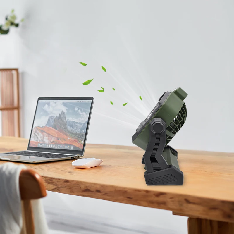 Small Outdoor Desk Usb Rechargeable Portable Multifunctional Camping Fan With Light