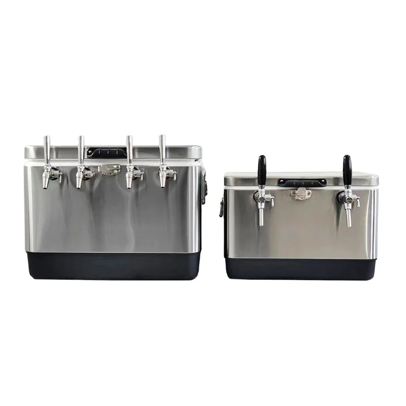 Jockey Box HomeBrew Draft beer  stainless steel coil chiller with 2/4 faucets for outdoor draft beer dispenser