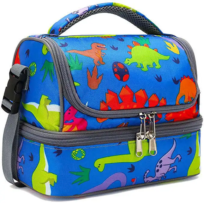 Customized Oxford Tote Cooler Bags for Children Thermal Insulated Lunchbags for Office Worker Portable Refrigerate Lunch Bags