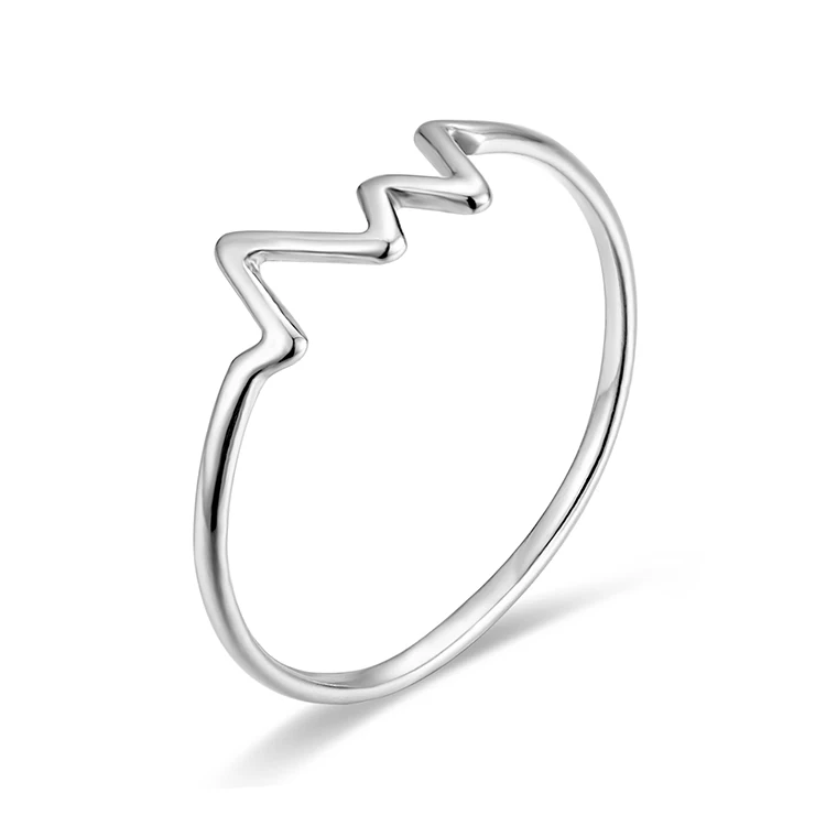 2021 Trendy Heartbeat Ring 925 Sterling Silver Rings Jewelry Women Eternity Silver Ring Girls