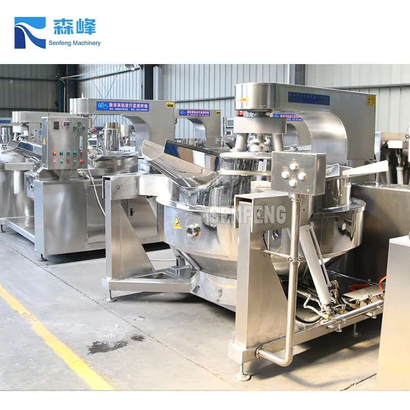 
China Supply Beef Sauce Gas/Steam/Electric Industrial Food Cooking Mixer Machine Jacketed Cooking Kettle Price for Sale 