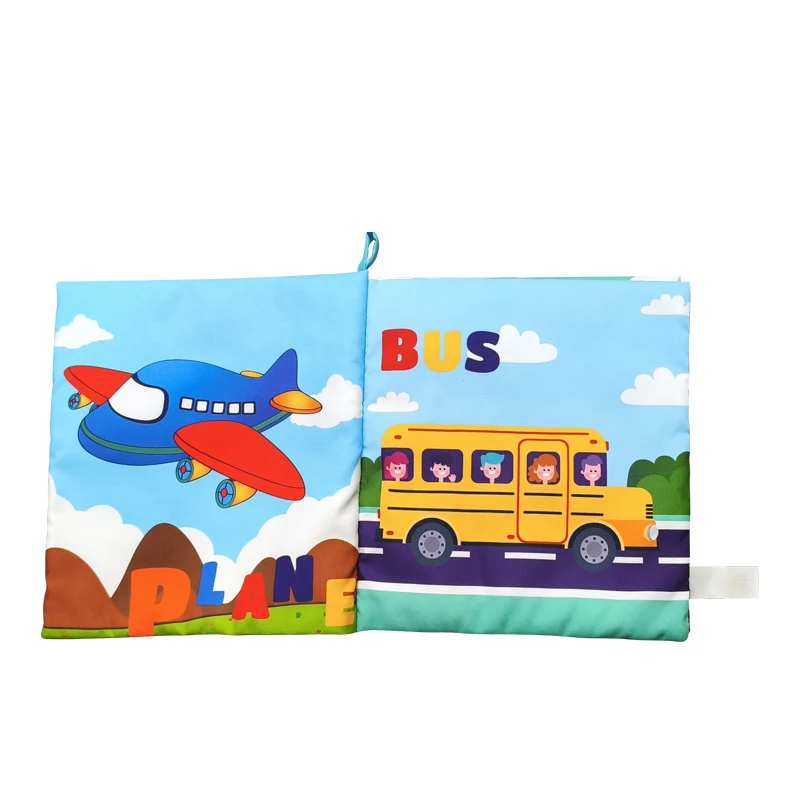 2024 New Arrival Early Education Vehicle Cloth Books for Kids BABY Soft Material Vehicle Cloth Book