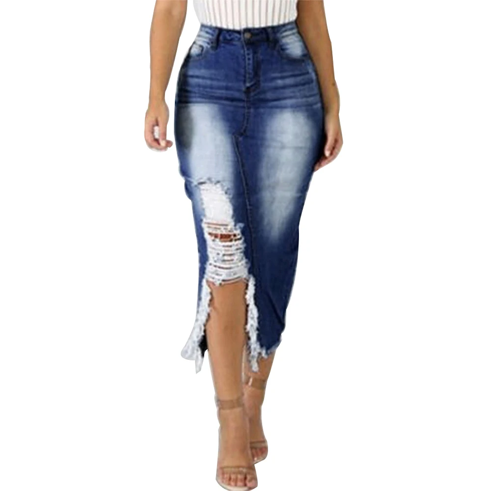 
Wholesale Women Denim Pencil Skirts Summer Women Jean Skirt Fashion Sexy Maxi Denim Skirts 