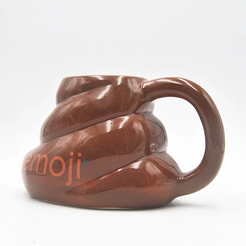 3D Creative Cheap Brown Coffee cup Poop Design Ceramic mug