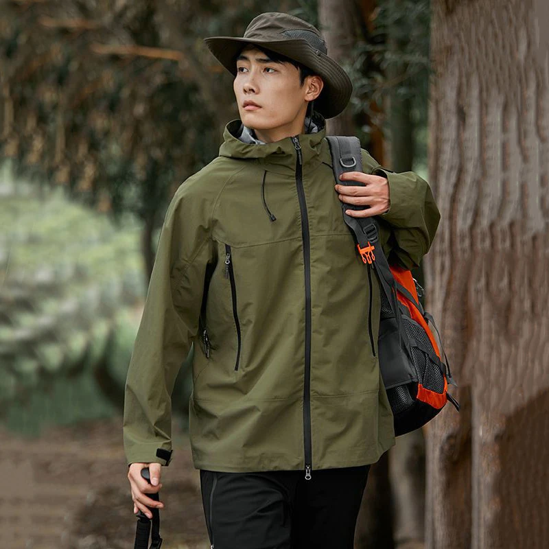 Unisex outdoor jacket spring and autumn thin windbreaker waterproof jacket mountaineering suits raincoat suit jacket waterproof