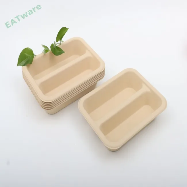Оптовая продажа от фабрики подносы для продуктов питания биоразлагаемый поднос еды одноразовый из бамбуковой