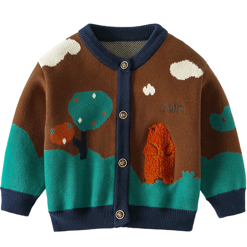 LOW MOQ Wholesales Autumn Winter  Kids Children Toddler Boy Long Sleeves Cardigan Sweater
