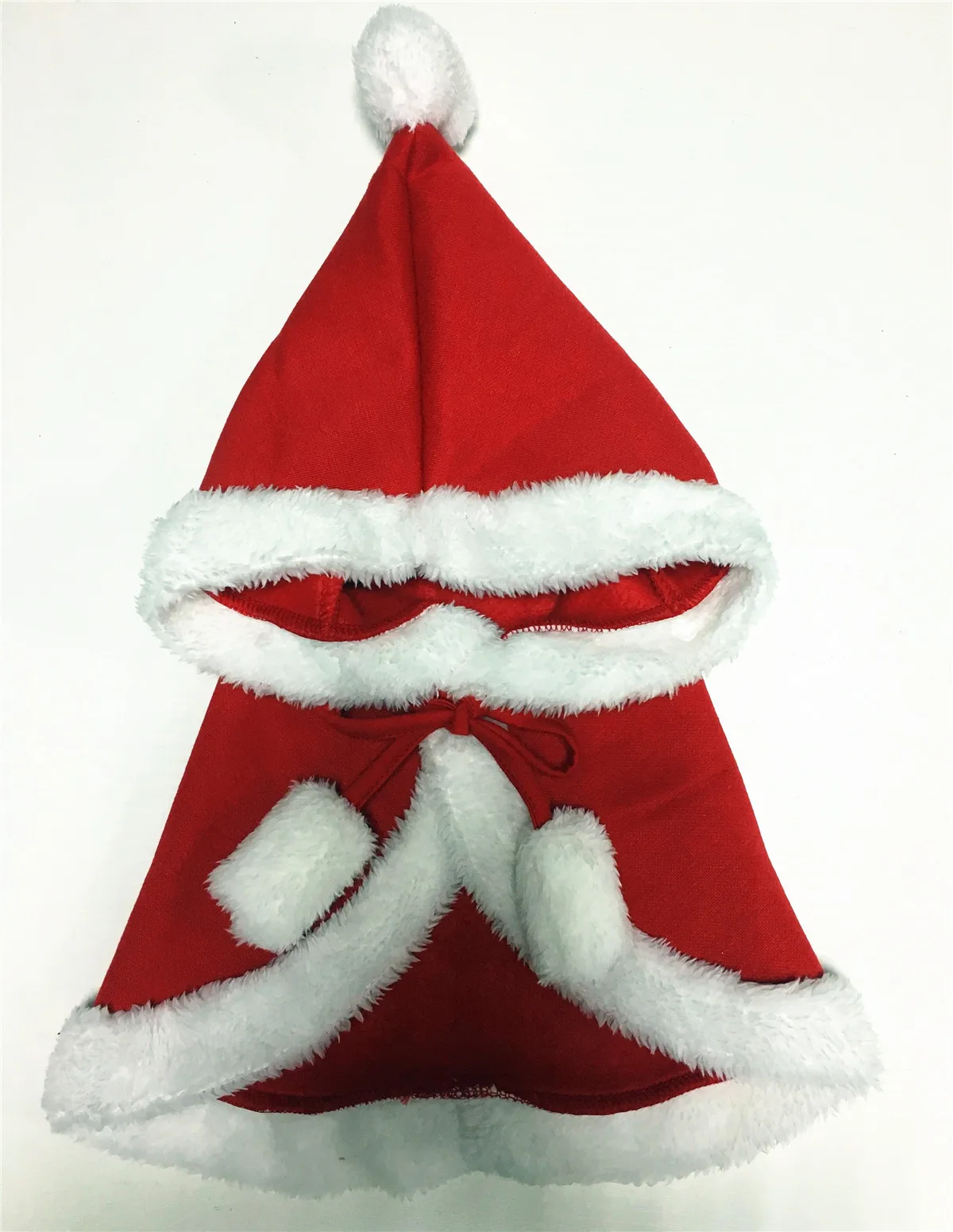 Advocator OEM/ODM long plush warm winter festival gift red white color pet cat clothes cape christmas
