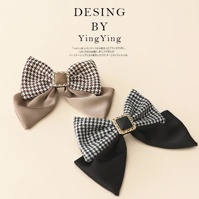 Tiktok Product Korean Pearl Rhinestone Bows Barrettes Hairpin Hairclip Bun Net Fabric Cover Hair Clips Accessories