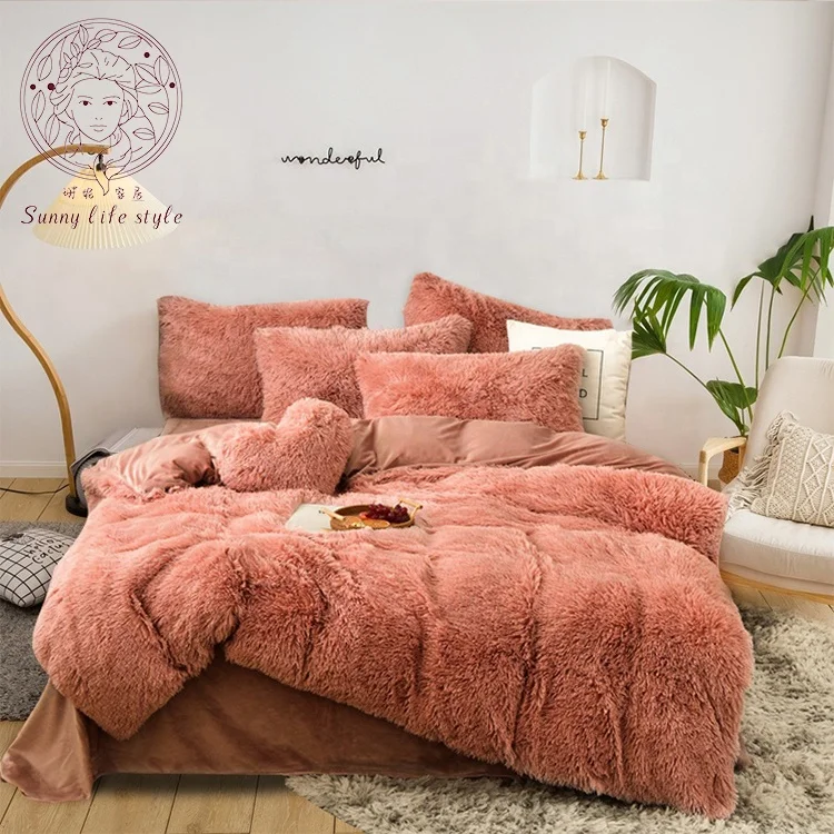 Home Textile Soft Like Cotton Quilt Cover Microfiber Crystal Velvet Bedding Set