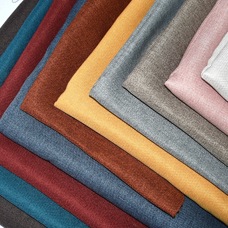 Hotel office Darkening Drapes fabric noise Reducing Heavy Linen look Blackout Window Home Textile polyester fabric for Curtains