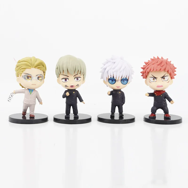 7pc/set Juju Ryomen Sukuna Gojo Figures PVC Anime Character Mini 9-10cm Itadori Yuji Cartoon Men Figures Toy Car Decoration