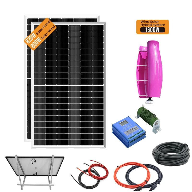 5KW Wind Turbine generator Syatem 5KW Solar Panels Hybrid Power System Wind Solar System for home use