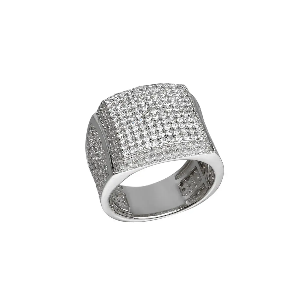 925 Sterling Silver Vvs Moissanite Diamond Hip Hop Ring Manufacturer Gold Men Custom Jewelry Iced Out Ring