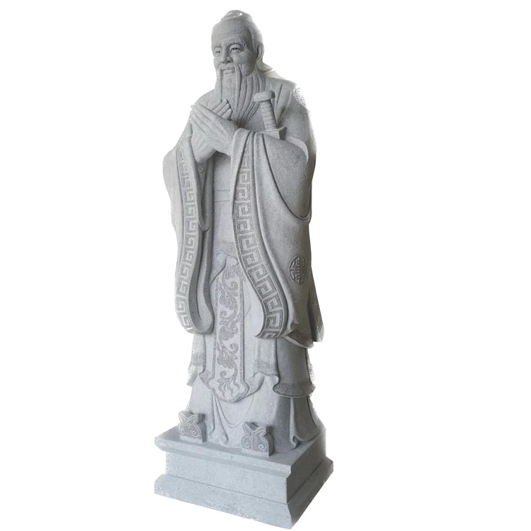 China Customized Outdoor Decoration Large Stone Figure Confucius Statue And Kong Zi Sculptures For Sale