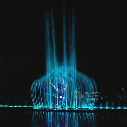 India Lake Outdoor Amazing Fan Shape Water Screen Movie Projection 3D Hologram Water Fountain with Projector and Laser