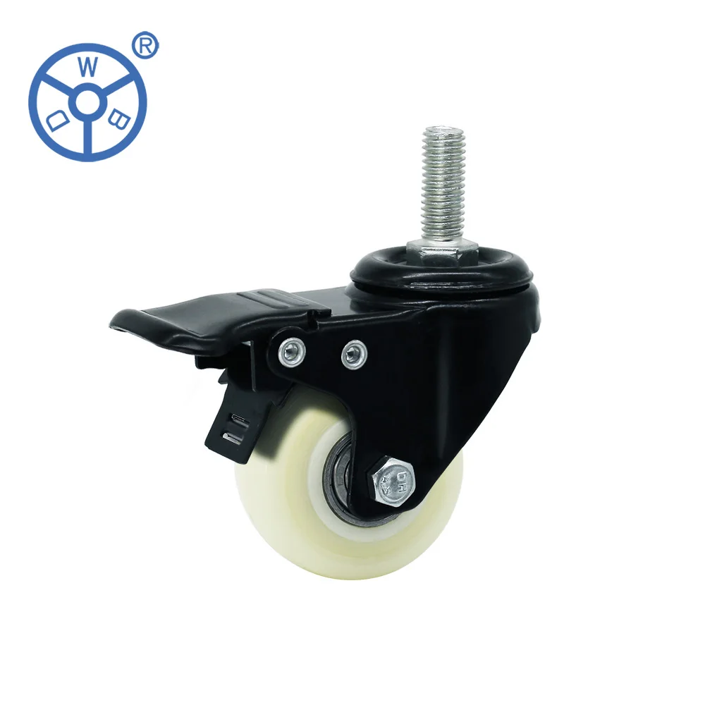 WBD Factory Direct Sales PP Light Duty Threaded Stem Castor Wheels for Shelf and Chair