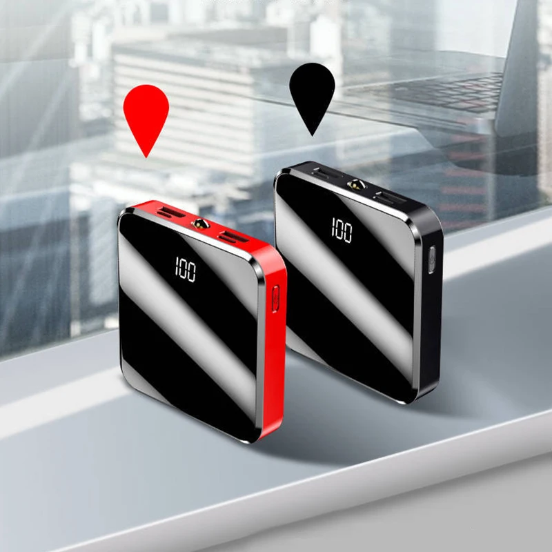  2021 портативная Быстрая зарядка мобильного телефона Powerbank Подарочный карманный цифровой разрядный свет 10000 мАч 20000 Мини Внешний аккумулятор для