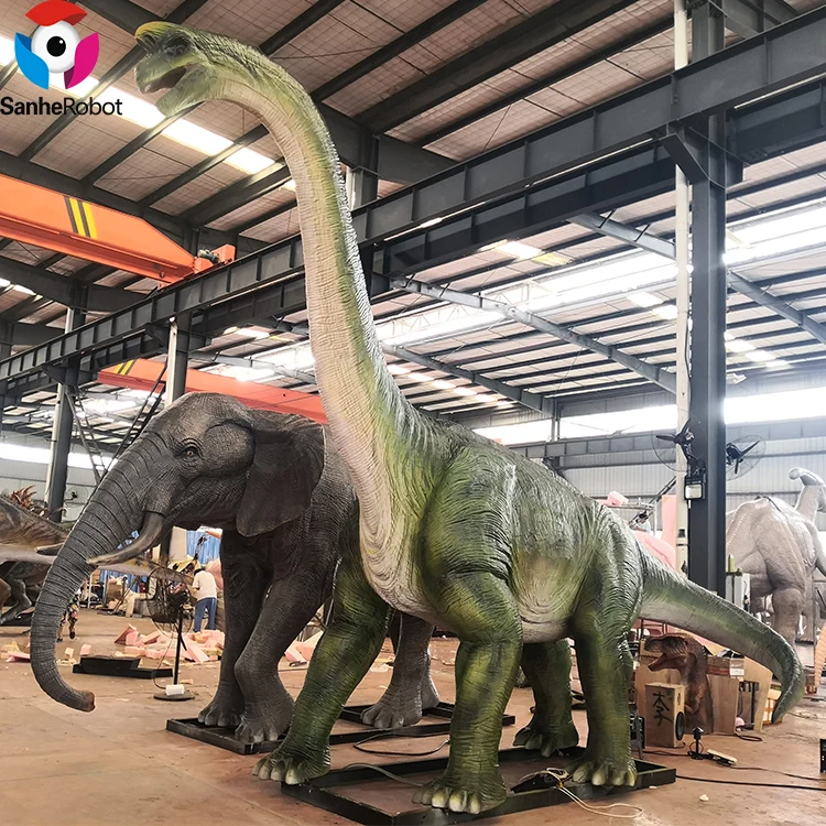 Simulation Anmatronic Dinosaur Brachiosaurus Model Lifelike amusement park equipment mechanical dinosaur omeisaurus dinosaur