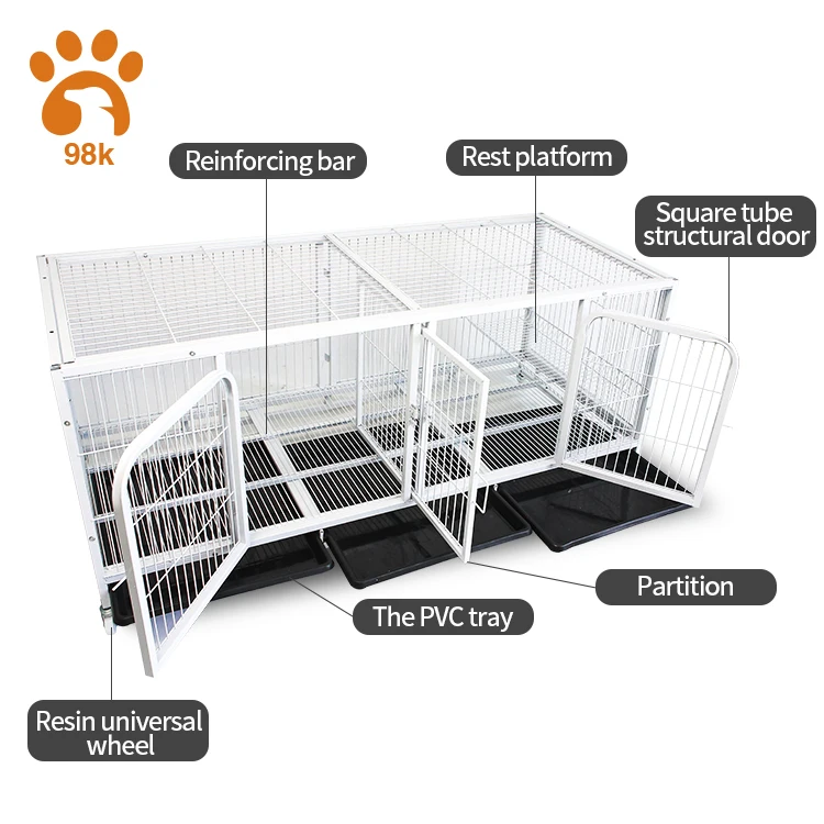 2020 High Quality Manufacturer 3-storey 6-door Galvanized Strong Breeding Cage
