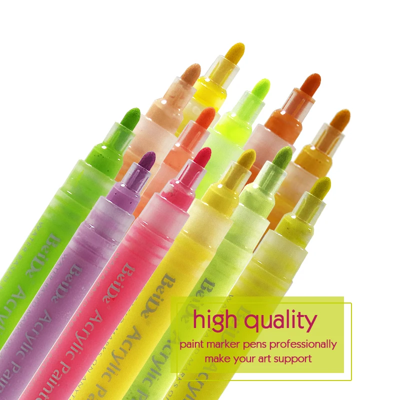 Newest Multi-color Write Smoothly Permanent Acrylic Marker Paint Pens