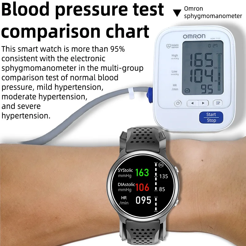 Air pump balloon watch health medical level smartwatch blood pressure monitoring fitness smart watches with air pump balloon