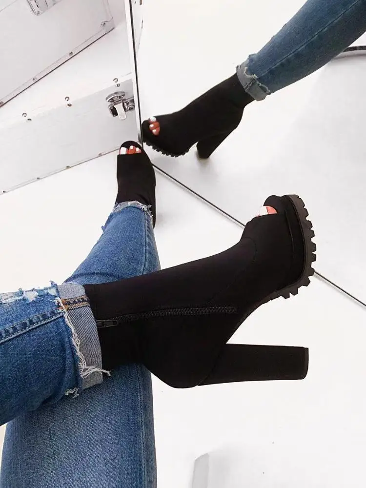  2021 fashion new women multicolor high heels zipper mouth