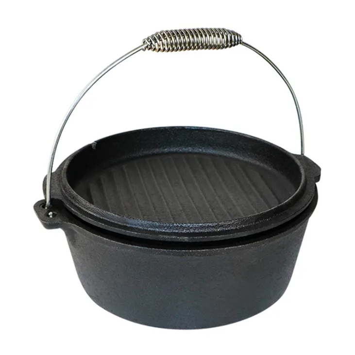 Wholesale Camping Dutch Oven Cast Iron Set 25Cm 4 L 5L Bulk With Lids Pan Fryer Pot Ones Time