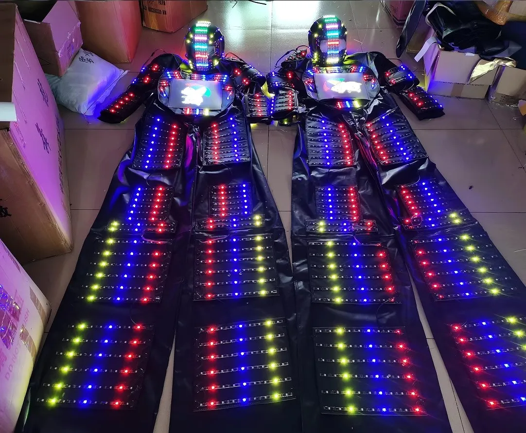 Лидер продаж полноцветный пиксельный светодиодный костюм робота David Guetta лазерный робот куртка Рейнджер светящиеся костюмы
