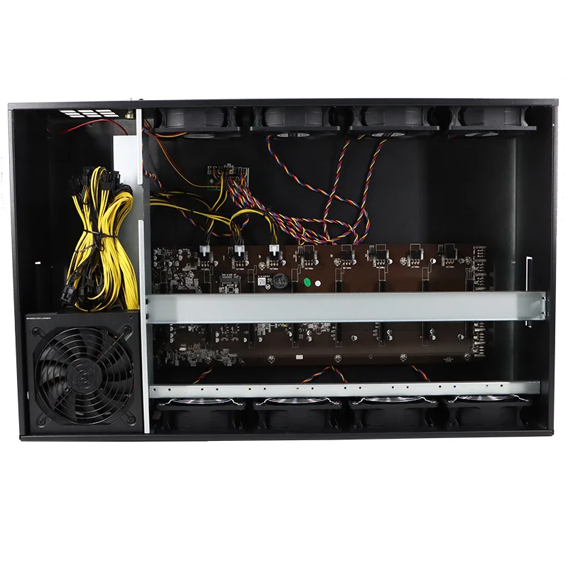 High efficiency case 8 gpu 2000w 2600w2800w with B75 75mm 8g motherboard