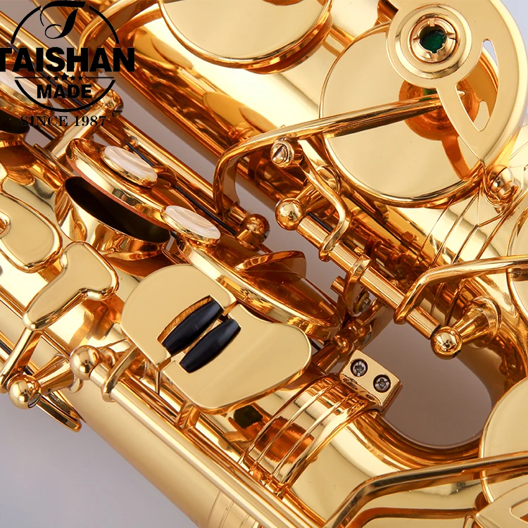 High F# Eb Key Golden Lacquer Surface Musical Instrument Alto Saxophone
