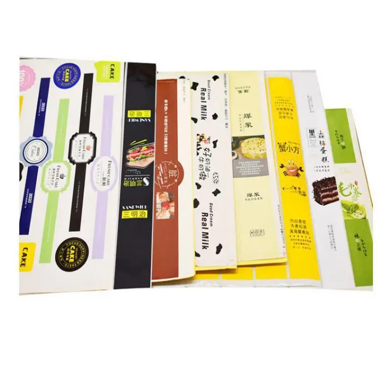 Brand Logo Vinyl Sticker Baking package Box Cake Packaging Custom Color Self-adhesive Label Set Sticker Sheets