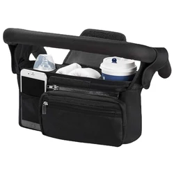 Wholesale Universal Baby Stroller Organizer Storage Bag With Insulated Cup Holders Detachable Phone Bag