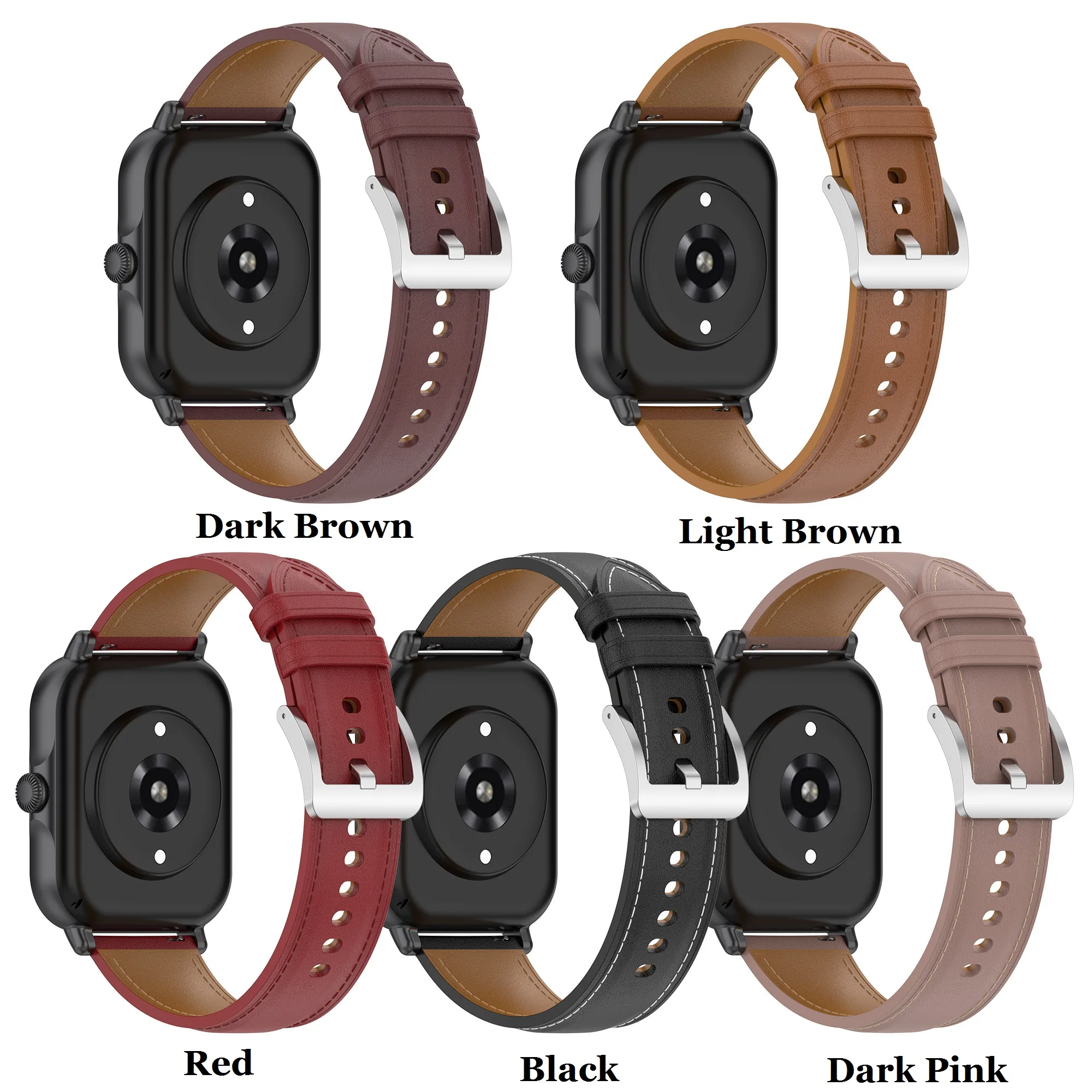 20mm Universal Replacement Strap Cowhide Leather Watch Band for Amazfit GTS4 mini /Garmin forerunner 645 music