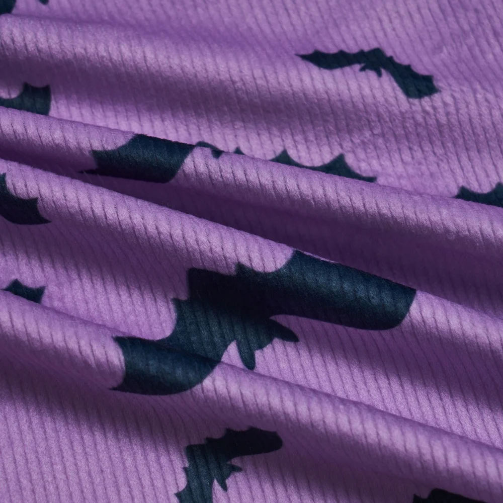Rib velvet fabric 95 polyester 5 spandex soft custom digital printed stretch fabric for kids
