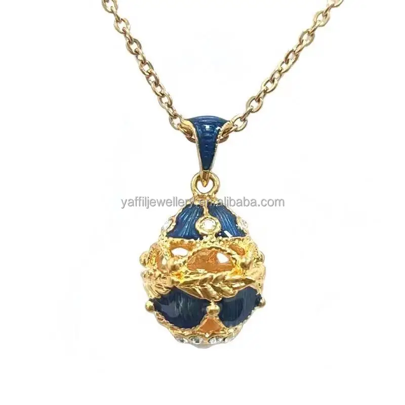 enamel easter faberge egg pendant necklace