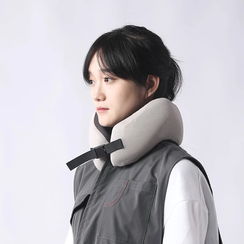 breathable removable cover memory foam travel neck pillow with logo neck support for sleeping travel