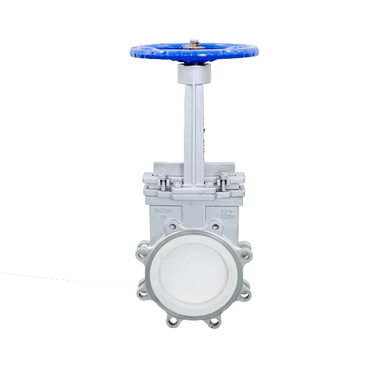 Long life Abrasion Resistance Knife gate valve Cast steel WCB Flange ceramic lining knife gate valve for slurry