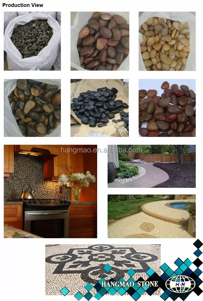 Wholesale home garden decoration grade quality natural normal polished tiger stripe color stone pebble
