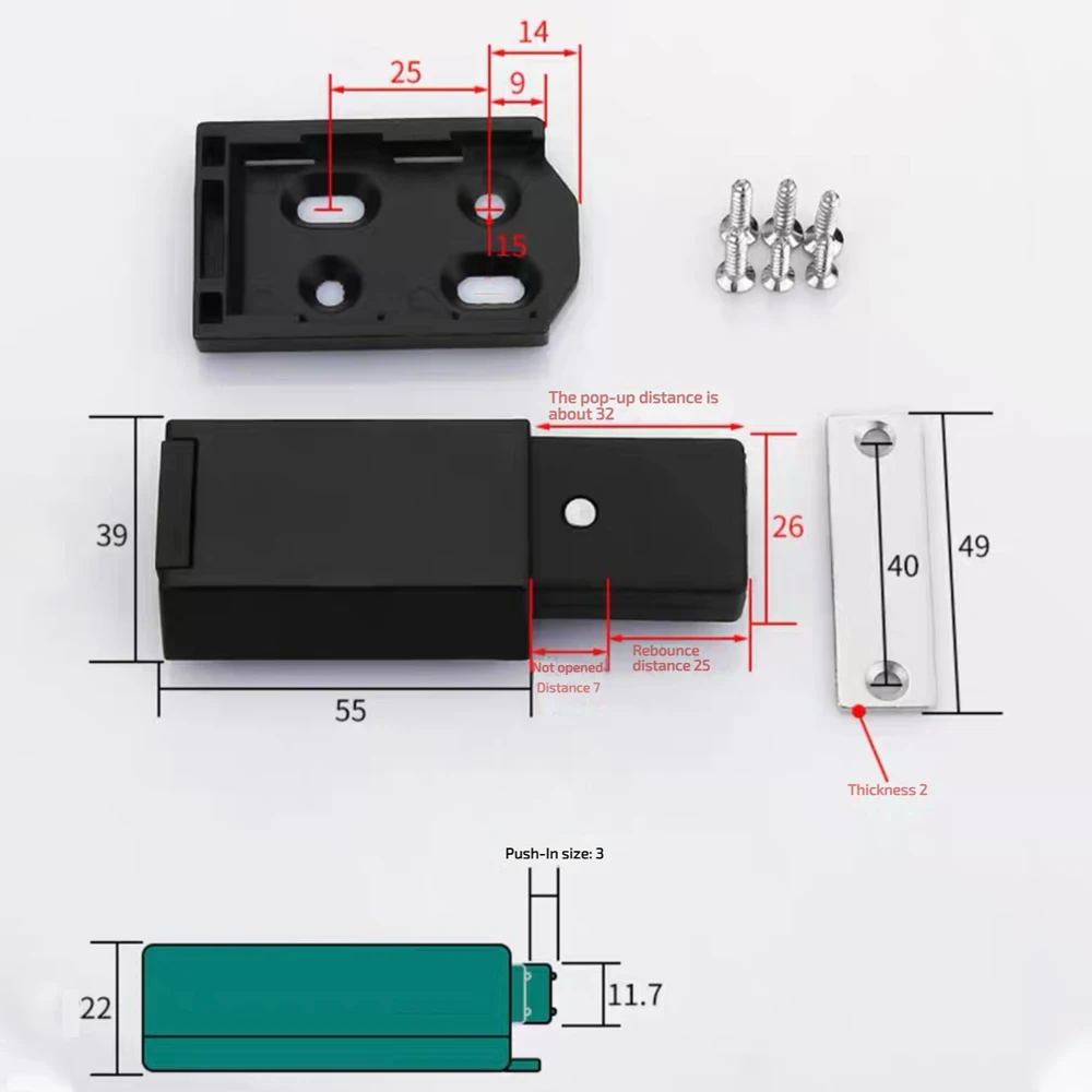 Roeasy push to open soft close magnetic for heavy invisible door cabinet furniture hardware accessories push to open