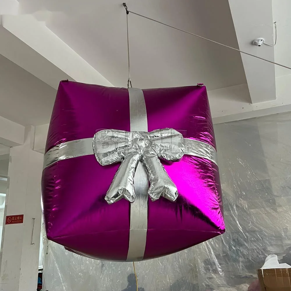 Wholesale Giant Christmas Inflatable Gift Box Ornament for Outdoor Holiday Lighting Advertising